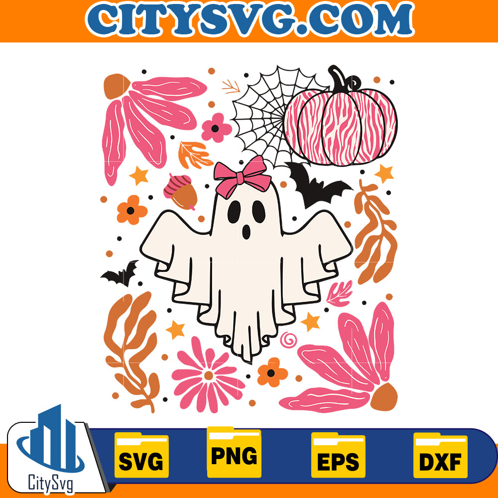 Halloween Pink Ghost Svg