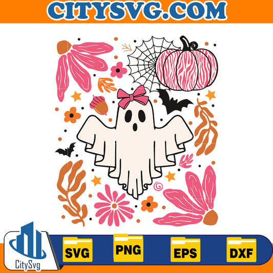 Halloween Pink Ghost Svg