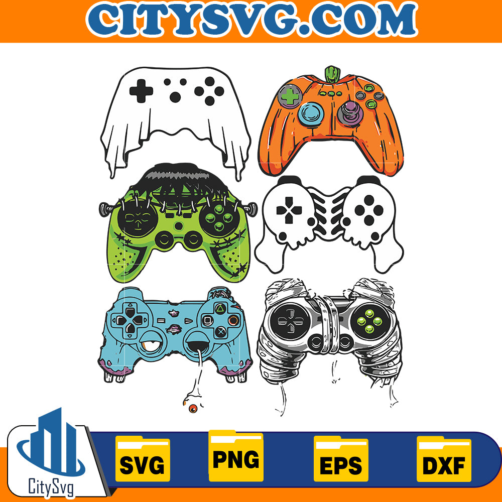 Halloween Skeleton Zombie Gaming Controllers Mummy Svg