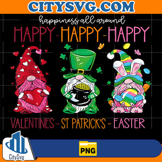Happy Valentines St Patrick Easter Happy Holiday Gnome Png CitySvg