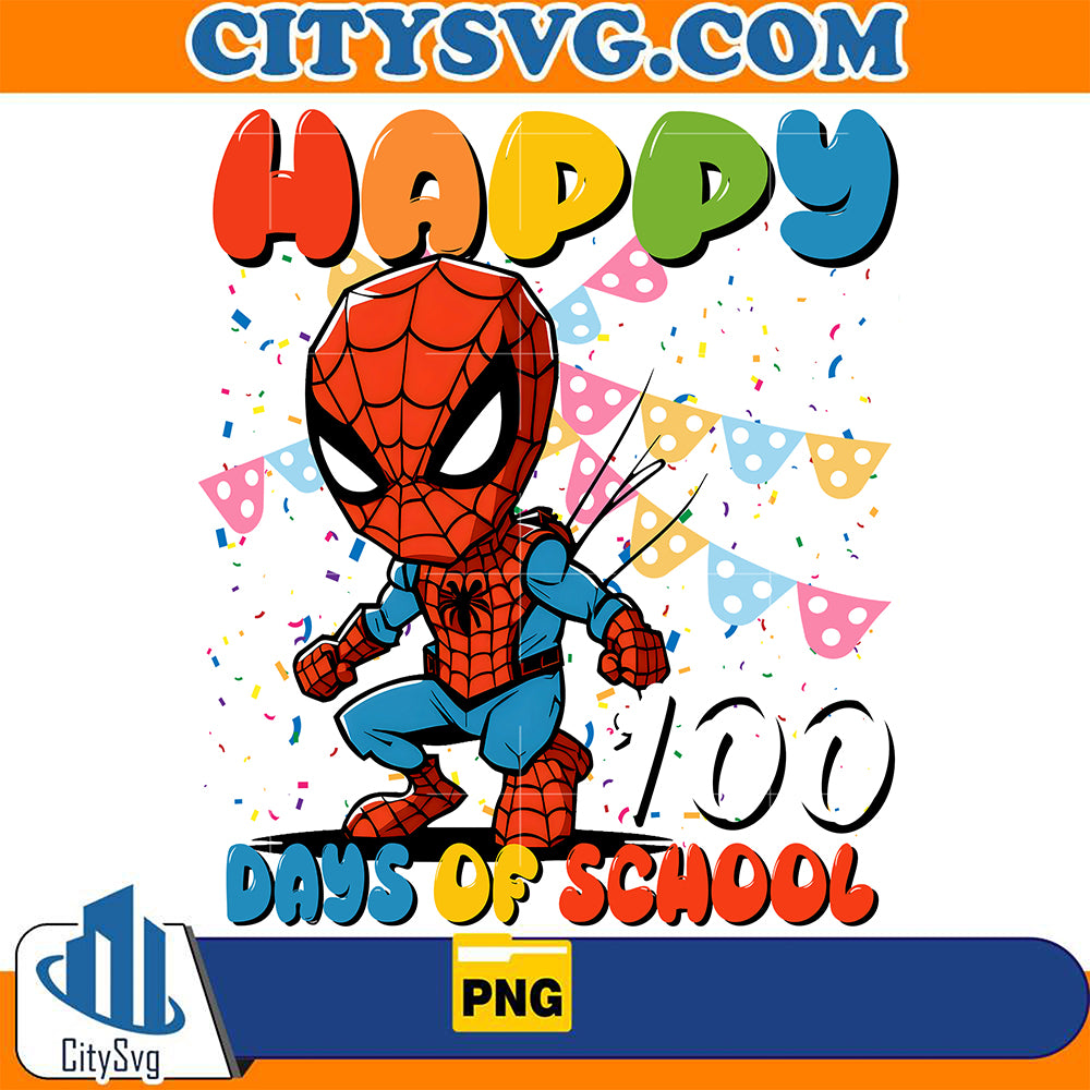 Happy100DayOfSchoolSpidermanPng