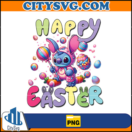 Happy Easter Stitch Png