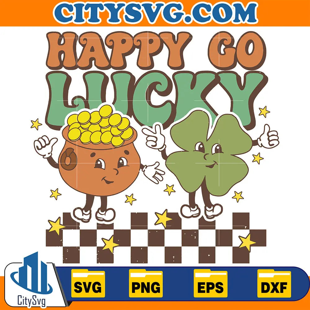 HappyGoLuckyStPatricksDaySvg