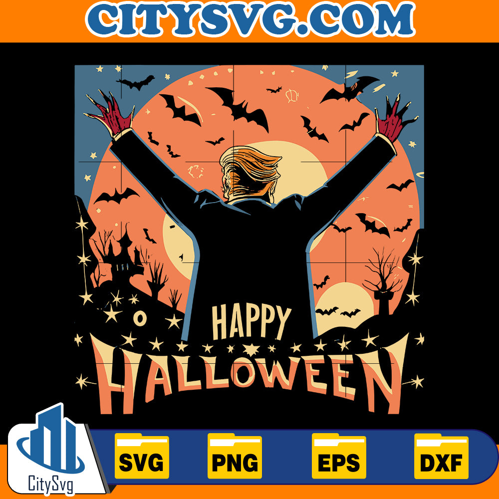 Happy Halloween Donald Trump Spooky Funny Svg