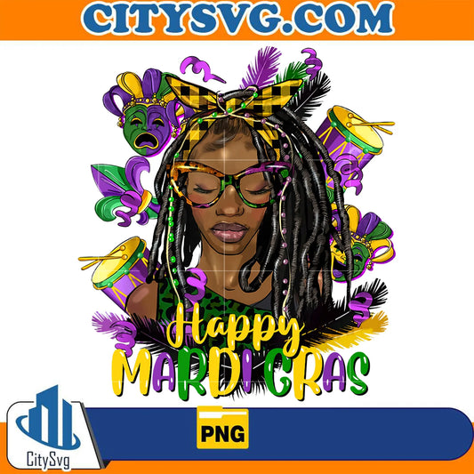 HappyMardiGrasBlackWomanPng_2
