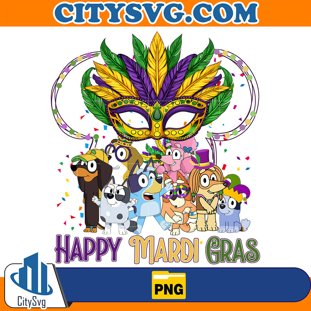 HappyMardiGrasBlueyPng