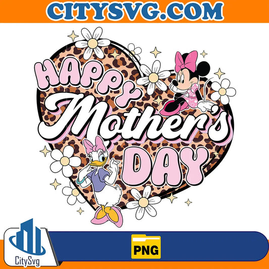 HappyMotherDayMinnieAndDaisyDuckLeopardPng