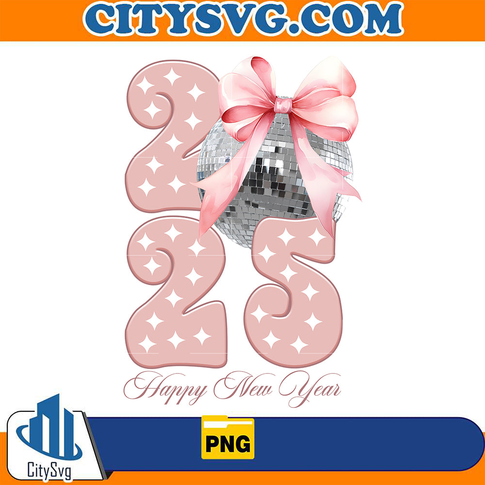 HappyNewYear2025DiscoBallPng