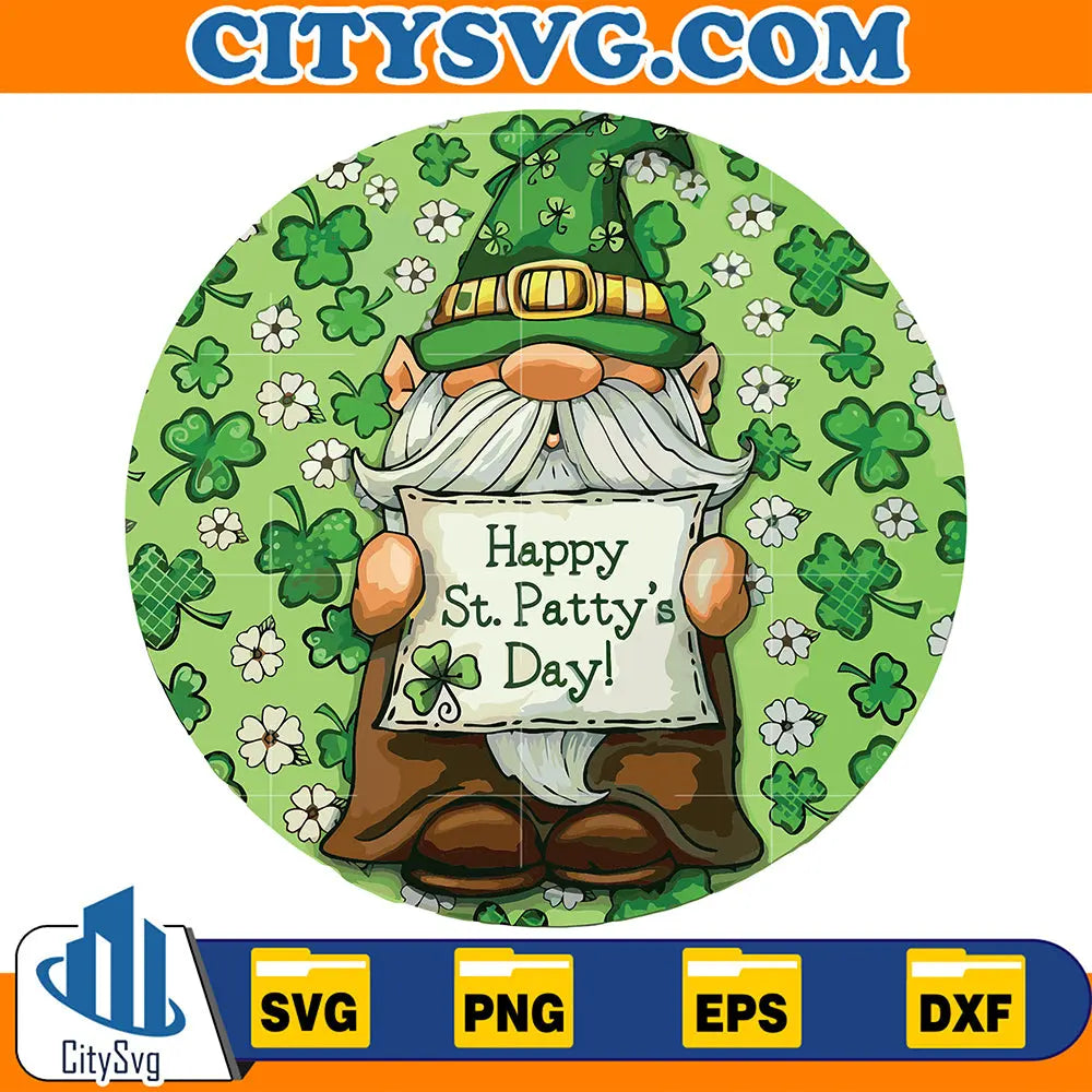 HappyPatrickDayGnomeStPatrickSvg