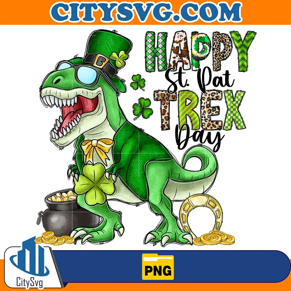 HappyStPatTrexDaySublimationPng