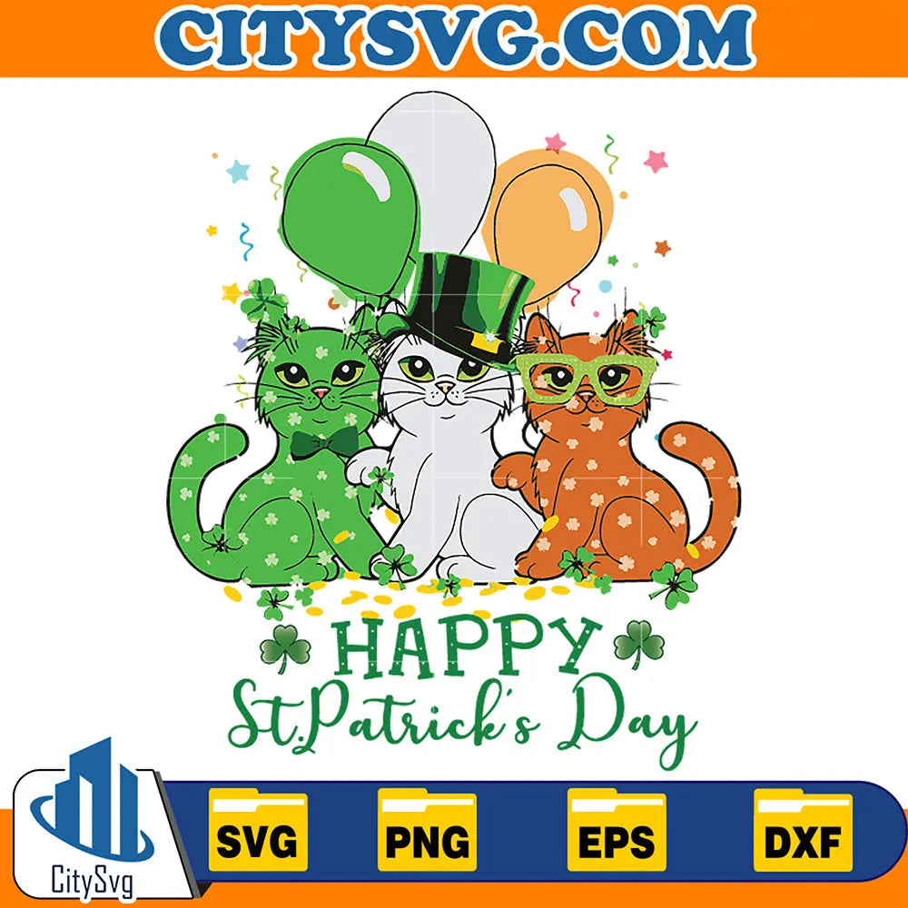 HappyStPatricksCatsSvg