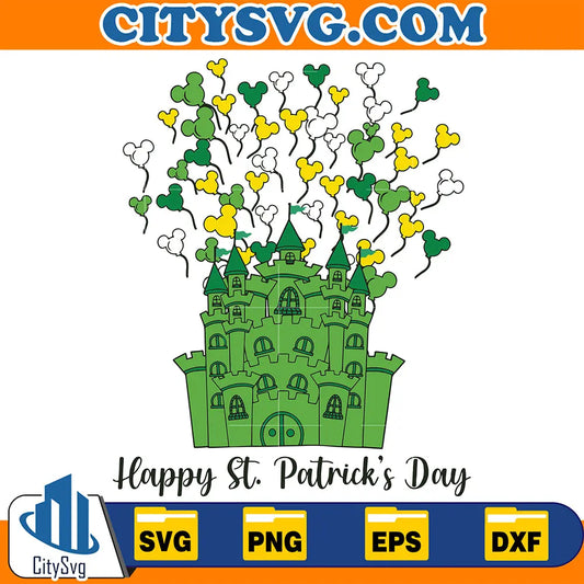 HappyStPatricksDayDisneyCastleBalloonsSvg1