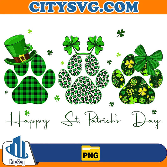 HappyStPatricksDayDogPawPng