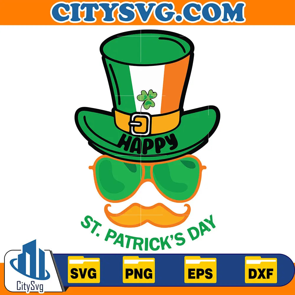 HappyStPatricksDayIrishLeprechaunHatSvg
