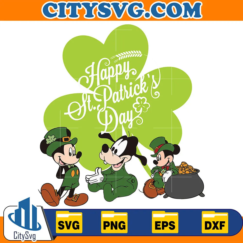 HappyStPatricksDisneyCharactersSvg