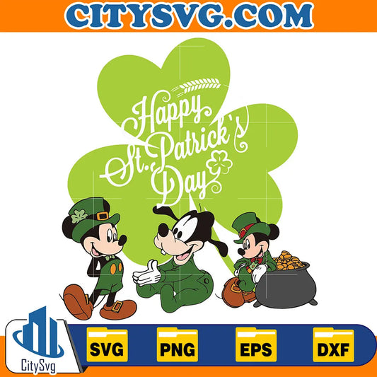 HappyStPatricksDisneyCharactersSvg