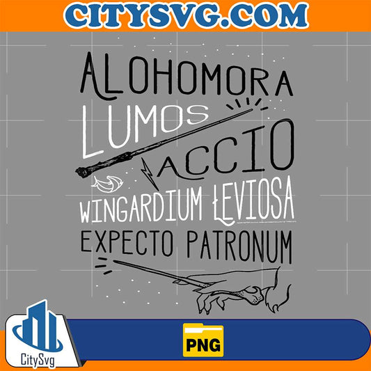 Harry-Potter-Alohomora-Lumos-Accio-Wingardium-Leviosa-Expecto-Patronum-Png