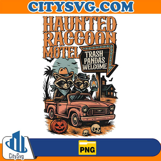 Haunted-Raccoon-Motel-Trash-Pandas-Welcome-Raccoon-Png