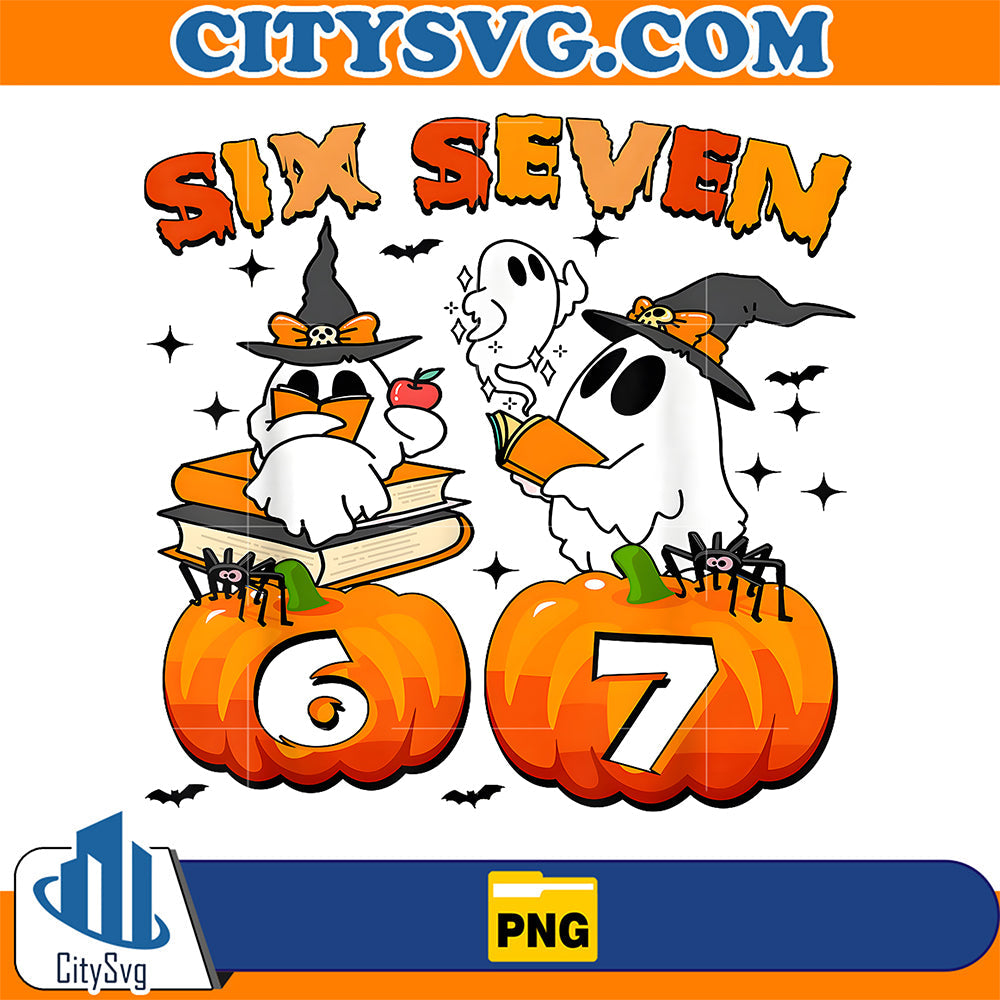 Haunted-by-67-Six-Seven-Meme-Spooky-Ghost-Halloween-Png