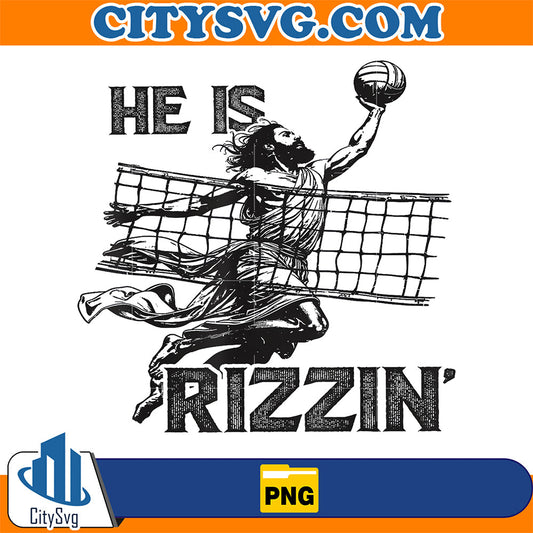 He-Is-Rizzin-Jesus-Playing-Volleyball-Player-Easter-Png