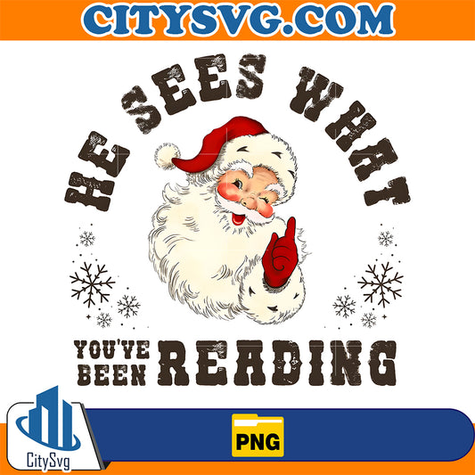 He-Sees-What-You-ve-Been-Reading-Santa-Png