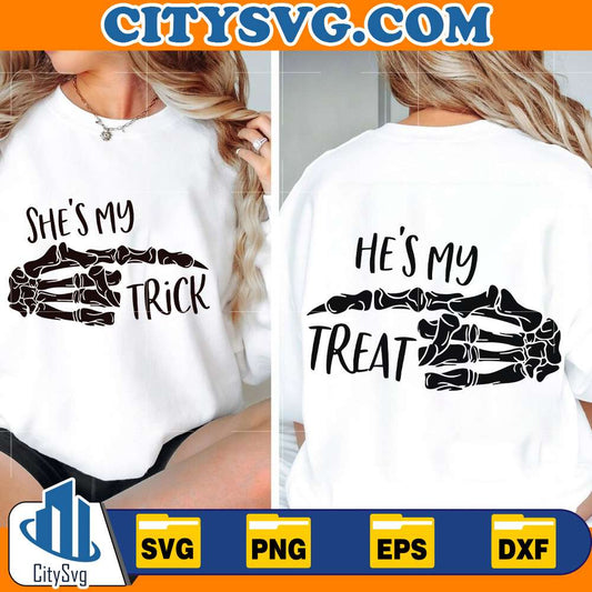 He's My Treat, She's My Trick Svg CitySvg