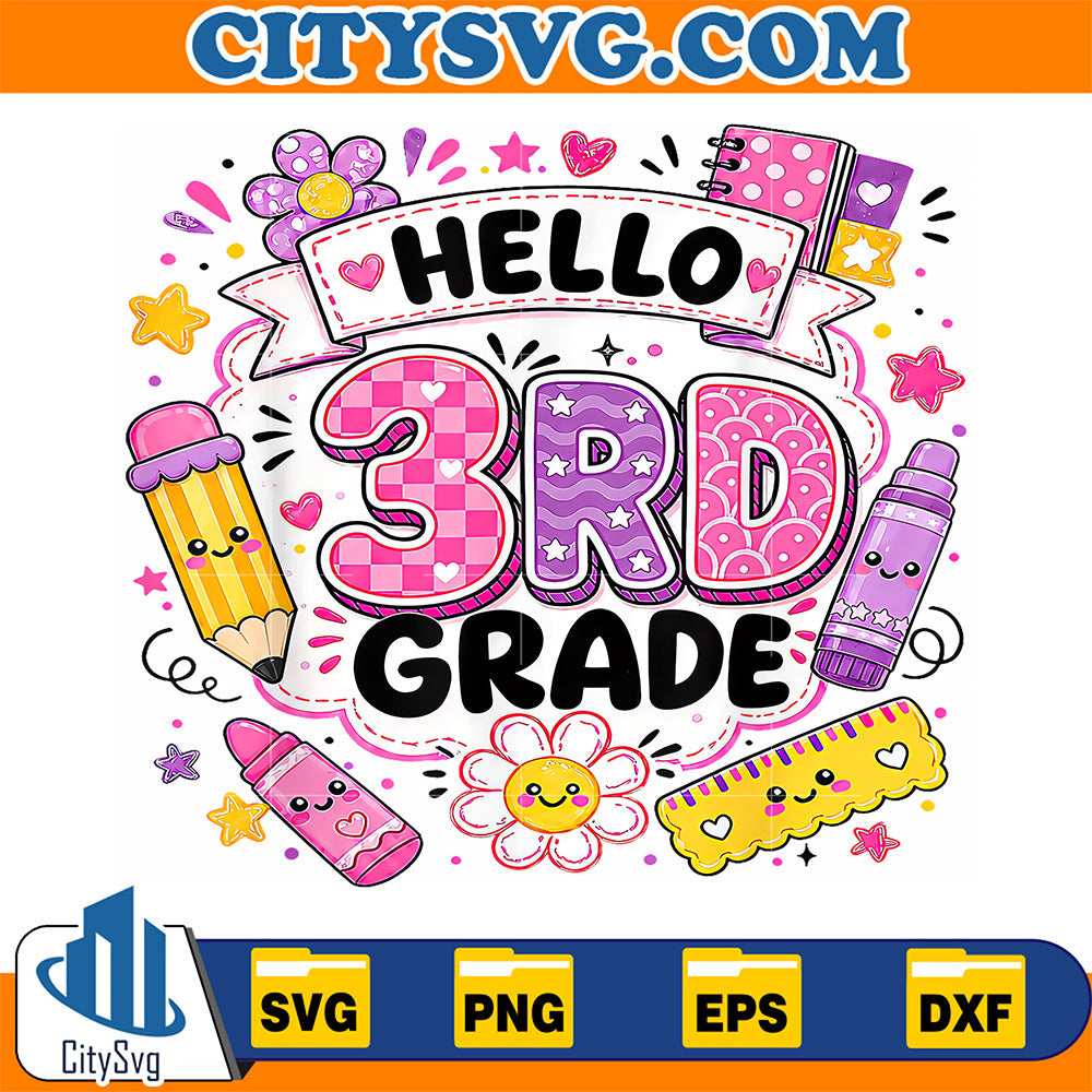 Hello-3rd-Grade-Cute-School-Supplies-Back-To-School-Svg