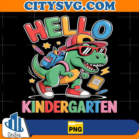 Hello-Kindergarten-Boy-First-Day-Back-To-School-Dino-Png