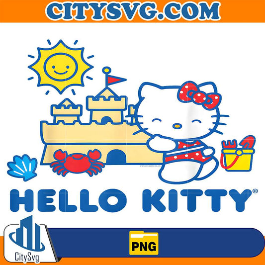 Hello-Kitty-Beach-Fun-Sandcastle-Summer-Png