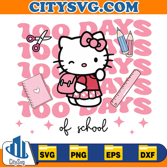 HelloKitty100DaysOfSchoolSvg