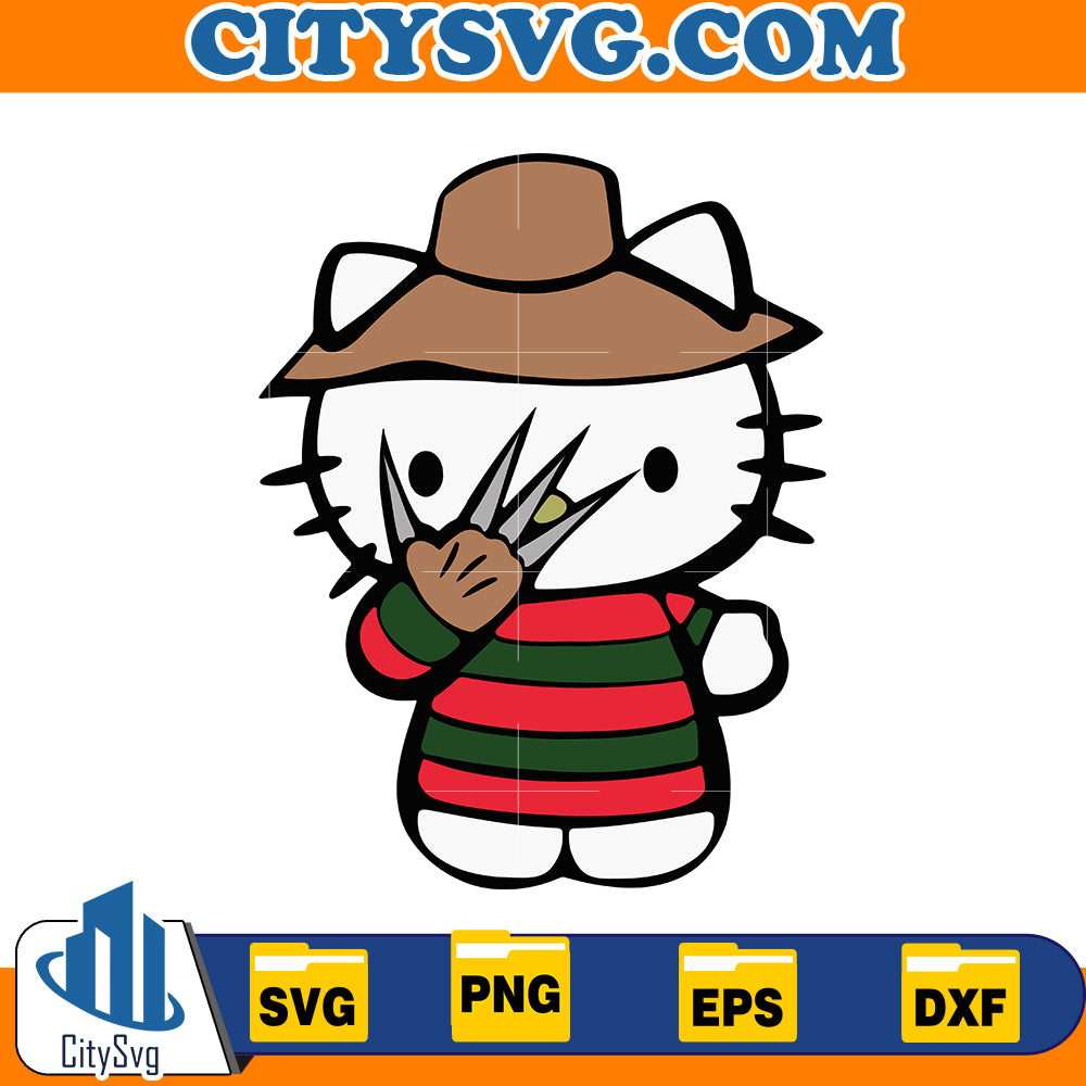 Hello Kitty Freddy Krueger SVG