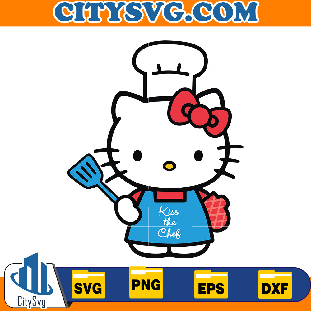 Hello Kitty Kiss the Chef Svg