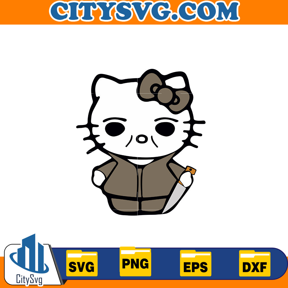 Hello Kitty Michael Myers Svg