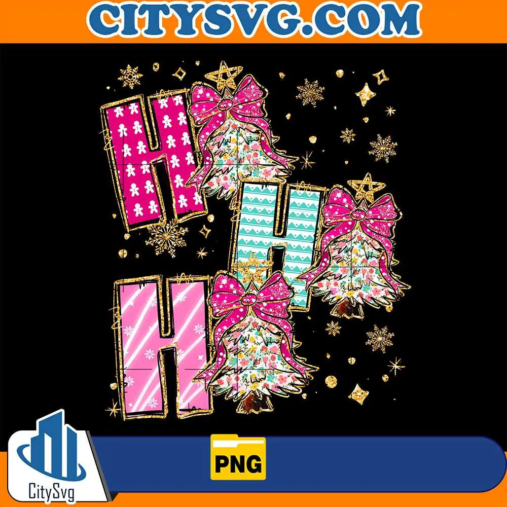 HoHoHoTreeColorfulGlitterChristmasPng