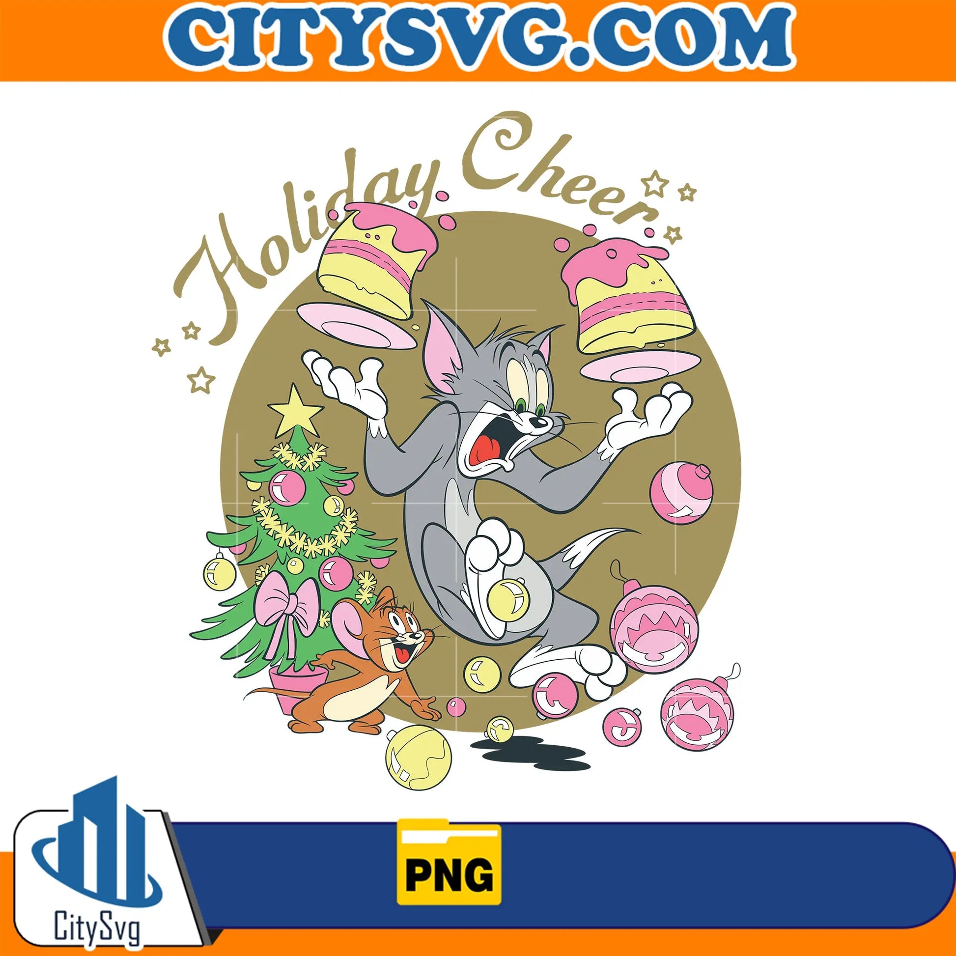 HolidayCheerTomAndJerryChristmasPng