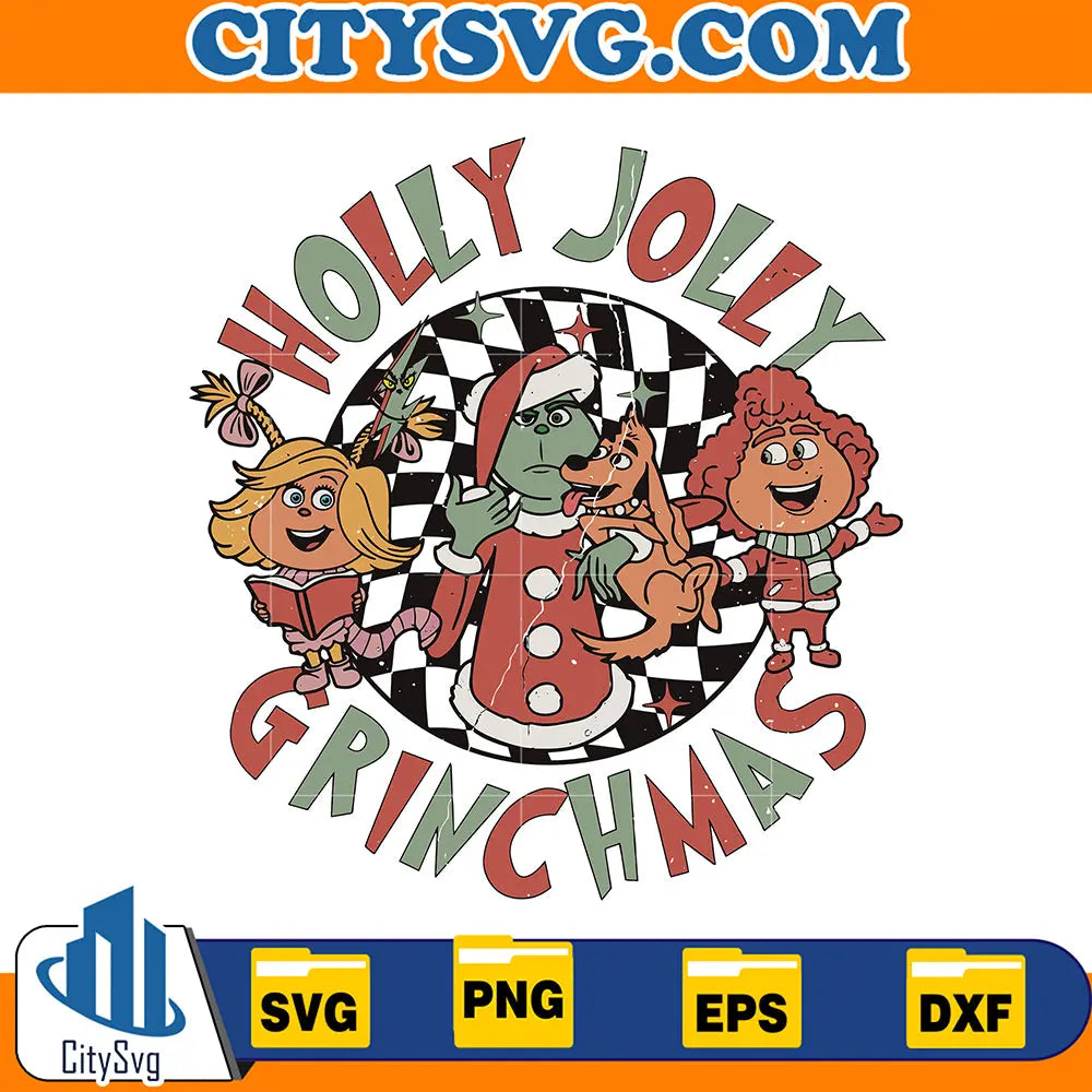HollyJollyGrinchmasChristmasSvg