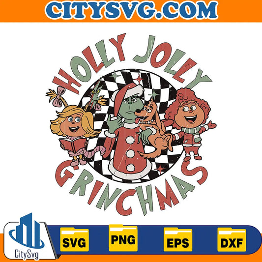 HollyJollyGrinchmasChristmasSvg