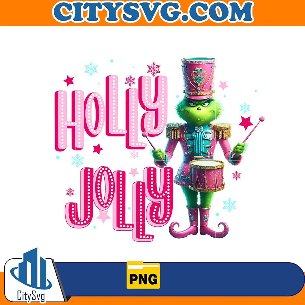 HollyJollyPinkGrinchNutcrackerChristmasPng