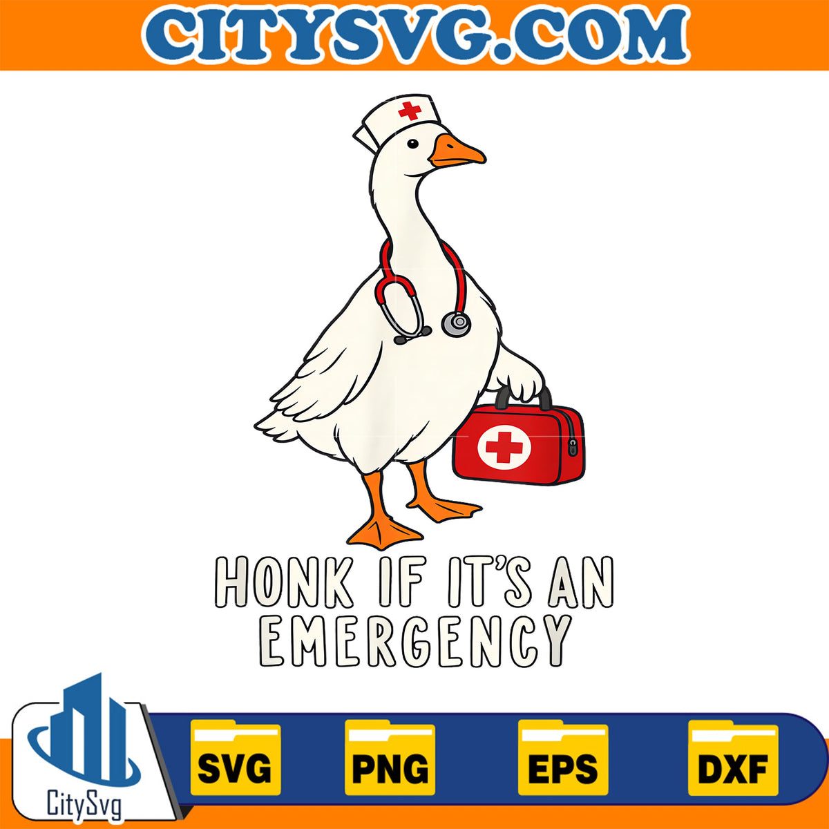Honk-If-It-s-An-Emergency-Goose-Nurse-Medical-Healthcare-Svg