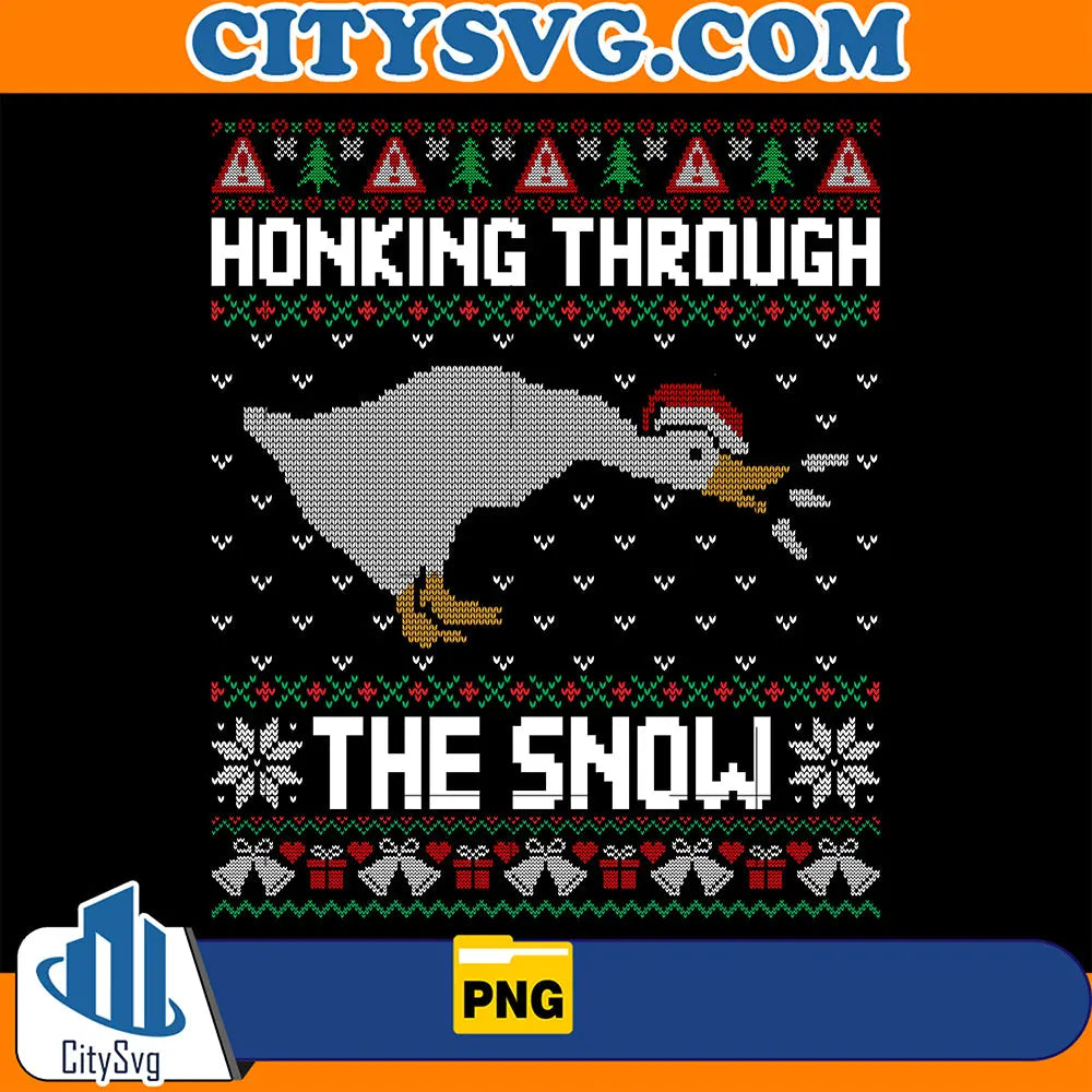 HonkingThroughTheSnowDuckUglyChristmasPng