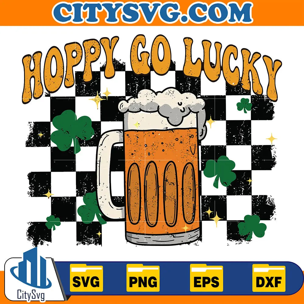 HoppyGoLuckyDrinkingShamrockStPatricksDaySvg