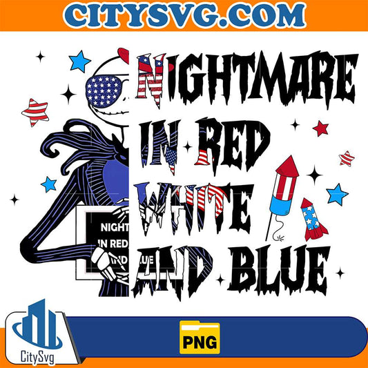 Horror-Jack-Skellington-Nightmare-In-Red-White-And-Blue-Movies-4th-Of-July-Png