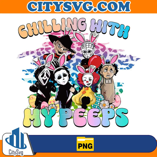 HorrorCharactersChillingWithMyPeepsPng_1