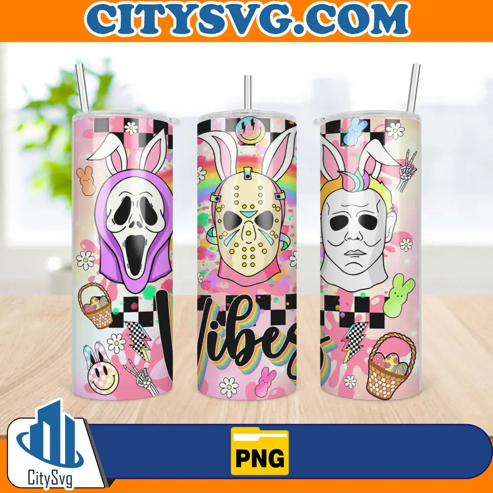 HorrorEasterVibesTumbler20OzDesignPng