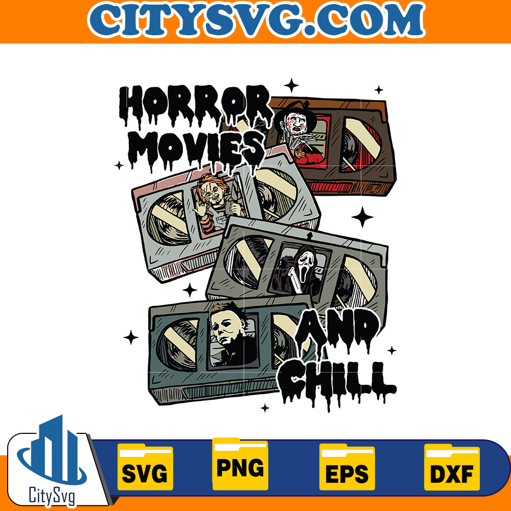 Horror Movies and Chill Svg