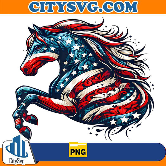 Horse-4th-Of-July-Patriotic-Horse-American-Flag-Png