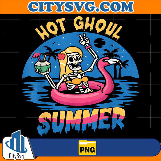 Hot-Ghoul-Summer-Flamingo-Skeleton-Summerween-Png