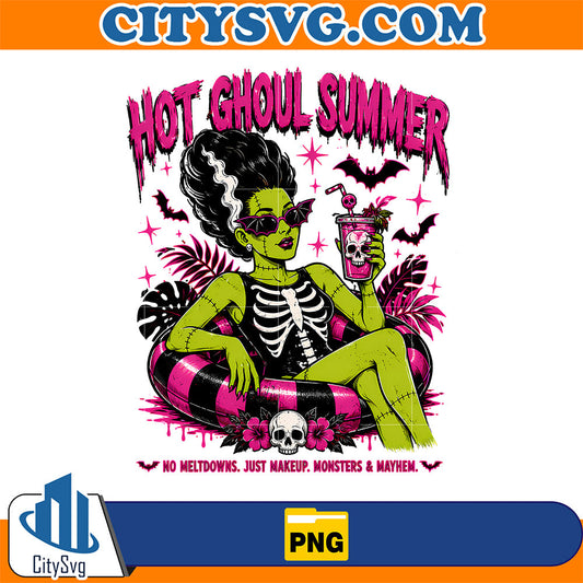 Hot-Ghoul-Summer-No-Meltdowns-Just-Makeup-Monsters-And-Mayhem-Png