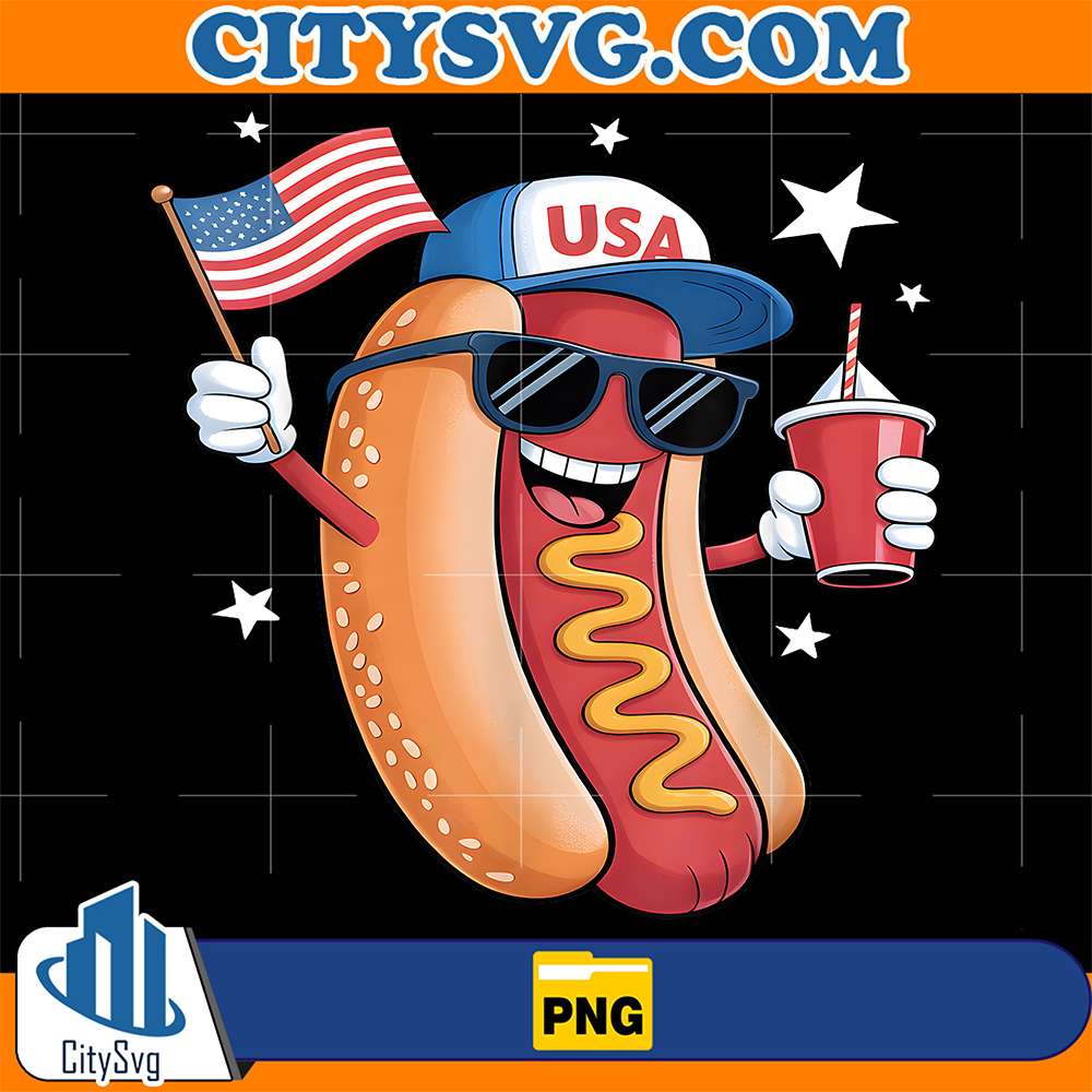 Hotdog-Fourth-of-July-Patriotic-USA-Flag-Png