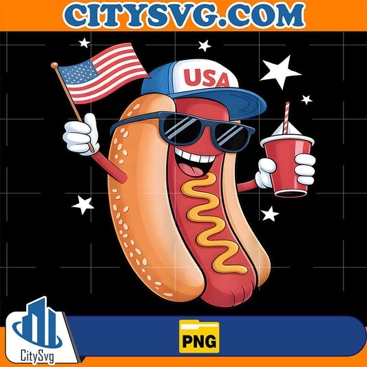 Hotdog-Fourth-of-July-Patriotic-USA-Flag-Png